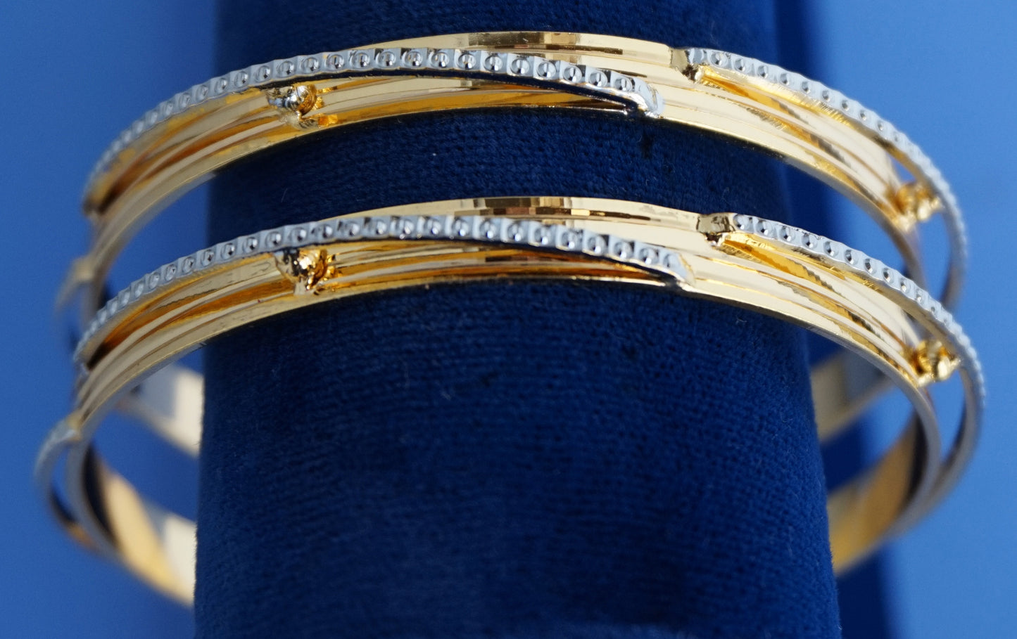 Celestial grace bangle bracelets studded with cubic zirconia