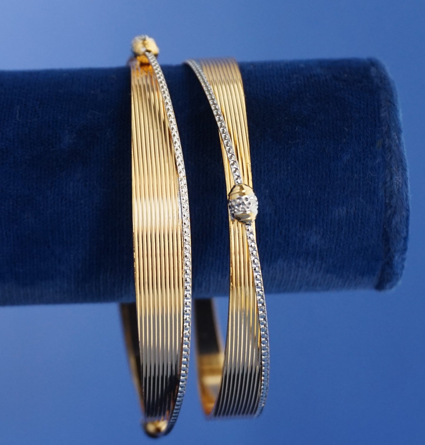 Eternal Radiance slip on Bangle Bracelets studded with cubic zirconia